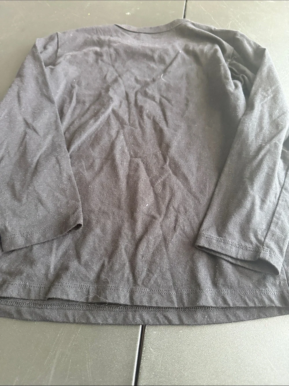 The Children's Place Black Long Sleeve Tee with Tan Graphic Panels